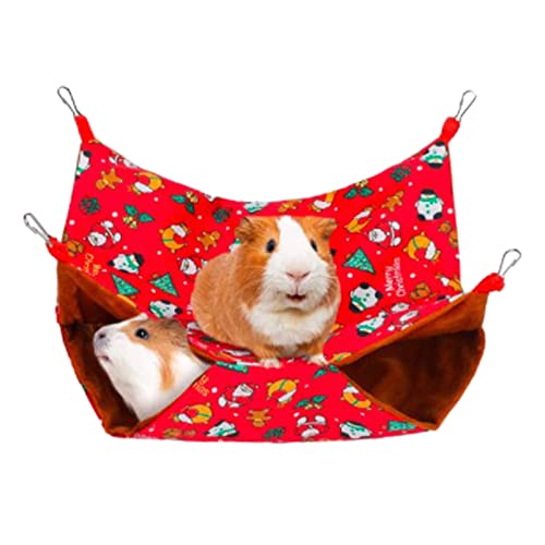 BaoFufc Haustier-Käfig-Hängematte für Kleintiere, warmes Weihnachtsbett, Versteck, Schaukel, Spielzeug für Hamster, Chinchilla, Eichhörnchen zum Reinigen von Kleintieren, Hängematte/Ratten für Käfig, von BaoFufc