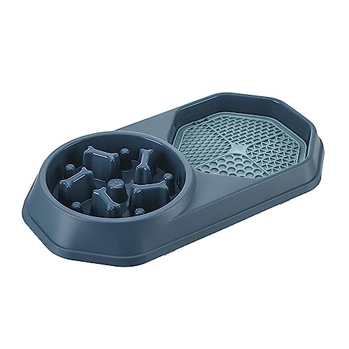 BaoFufc Hund Slow Feeder Bowl 2 in 1 Hundenapf Leckmatte Langsames Füttern Futternapf Leckpad Verhindern Ersticken Hund Slow Feeder Bowl Blau von BaoFufc