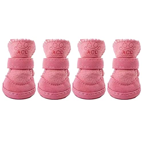 BaoFufc Hundestiefel für Schnee und Eis Hund Schneestiefel Haustier Winterschuhe Haustier Schneestiefel Kleine Hunde Rutschfester Hundeschuh Haustier Outdoor Schuhe Hundeschuhe für Schnee, Rosa-Nummer von BaoFufc