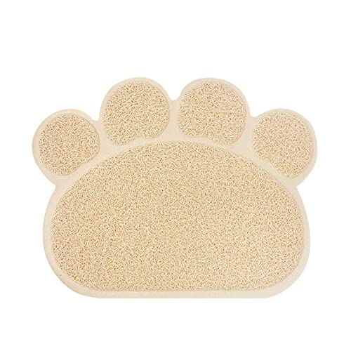 BaoFufc Katzentoilettenmatte, wasserdicht, wasserdicht, leicht zu reinigen, Streukontrolle, waschbar, leicht zu reinigen, für den Innenbereich, Katzenklo Matte, groß, Beige von BaoFufc