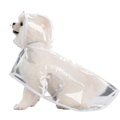 BaoFufc Leichte wasserdichte Regenbekleidung für kleine bis große Hunde, Ponchos mit Kapuze, Haustier-Regenbekleidung mit Hut, Haustier-Regenmäntel für Hunde von BaoFufc