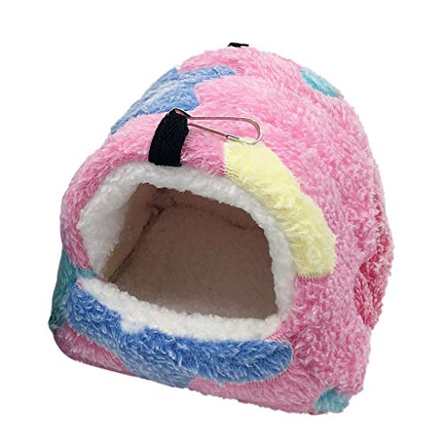 BaoFufc Mehrzweck-Hängematte für kleine Haustiere, Käfig zum Aufhängen, für Ratten, Hamster, warmes Bett zum Spielen für Kleintiere, Rosa von BaoFufc