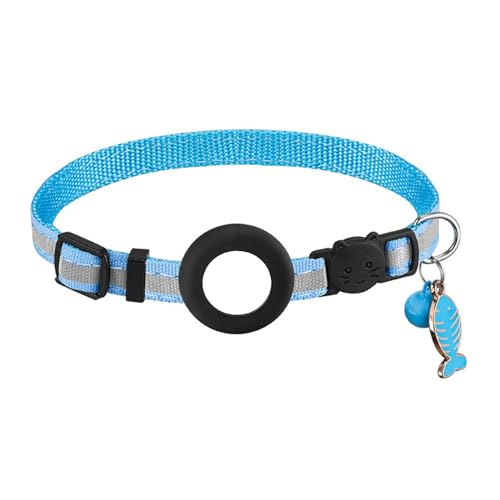 BaoFufc Reflektierendes Katzenhalsband, wasserdicht, Haustierhalsband mit Tracker-Halter und Breakaway-Haustierhalsband, Sicherheits- und Verstellbares Halsband, Katzenhalsbandhalter, Breakaway, von BaoFufc