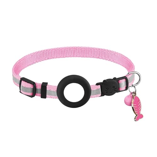 BaoFufc Reflektierendes Katzenhalsband, wasserdicht, mit Tracker-Halter und Abreißband, Sicherheits- und Verstellbares Halsband, Katzenhalsband, Halter, Breakaway, reflektierend von BaoFufc