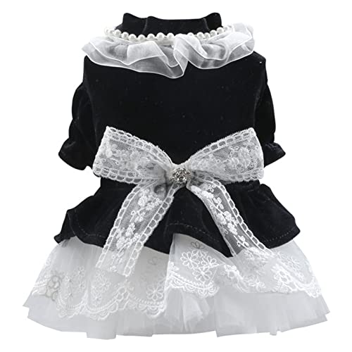 BaoFufc Tutu-Kleid für Hunde, Samt-Kleider mit Schleifen für Hunde, Prinzessinnen-Kleid für Welpen, Hundekostüm, Haustierkleid, Hunde-Kleid von BaoFufc