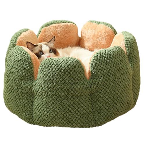 BaoFufc Warmes Katzenbett im Winter Katzenbett Katzenbett für kleine Hunde Winddicht mit Blumen Design Outdoor Indoor Grün von BaoFufc