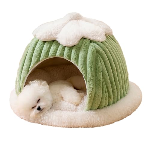 Enclosed Pumpkin Shape Dog Cat Bed Warm Cute Kitten Lounger Cushions Cat House Soft Small Dog Bed Washable Cats Beds Cat Plush Bed Pet Bed Round Plush Hooded Cat Plush Beds for Indoor Cats Cat Plush von BaoFufc