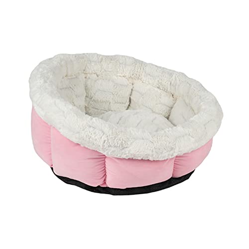 Hundebett für kleine Hunde für Katzenbetten für Indoor-Katzen, rund, kuschelig, beruhigendes Haustierbett, weiches Plüschbett, Haustier-Winterbett von BaoFufc