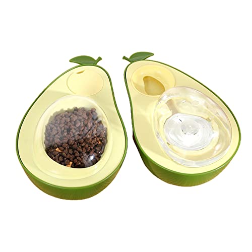 Hundenapf Avocado Form Langsames Füttern Hundenapf mit Nop-Slip Ständer 2 Hunde Futternapf für Wasser und Futter Waschbar Futternäpfe für Kleine Hunde Katze Rutschfester Futternapf Langsames Füttern von BaoFufc