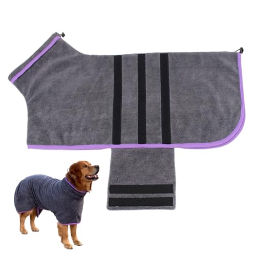 Hundetrocknungsmantel, 2XL-Dog Bademantel Absorption Hundehandtücher zum Trocknen von Hunden schnell trocknendes Hundebadhandtuch mit Befestigungsband und Verstellbarer Rückenlänge, Pullover Hausti von Baobiutin