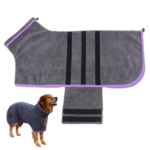 Hundetrocknungsmantel, 3XL-Dog Bademantel Absorption Hundehandtücher zum Trocknen von Hunden schnell trocknendes Hundebadetuch mit Befestigungsband und Verstellbarer Rückenlänge, Pullover Haustier von Baobiutin