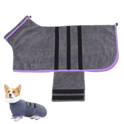 Hundetrocknungsmantel, XL-Dog-Bademantel Absorptionshundtücher zum Trocknen von Hunden schnell trocknend Hundebadetuch mit Befestigungsband und Verstellbarer Rückenlänge, Pullover Pet Bad Robe Hand von Baobiutin