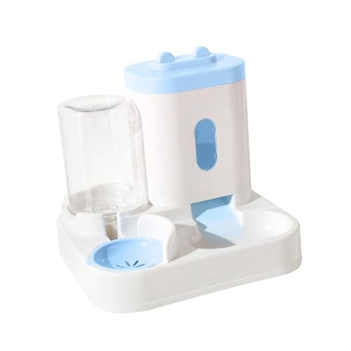 Baoblaze 2-in-1-Automatischer Futterspender für Haustiere, Futter für Katzen und Wasserspender, Trink-Futterstation, Trinkbrunnen für Haustiere, Blau von Baoblaze