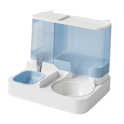 Baoblaze 2 in 1 Automatischer Wasserspender für Hunde, Futterspender, Fress- und Trinknapf, praktische Futter- und Wasserversorgung, Hundenapf, Blau von Baoblaze