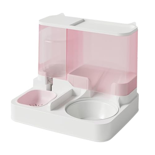 Baoblaze 2 in 1 Automatischer Wasserspender für Hunde, Futterspender, Fress- und Trinknapf, praktische Futter- und Wasserversorgung, Hundenapf, ROSA von Baoblaze