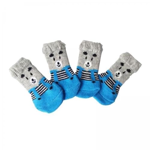 Baoblaze 2X Hund Winter Anti Slip Stricken Socken Kleine Katze Dicke Warme Pfote Hund Socken Zubehör von Baoblaze