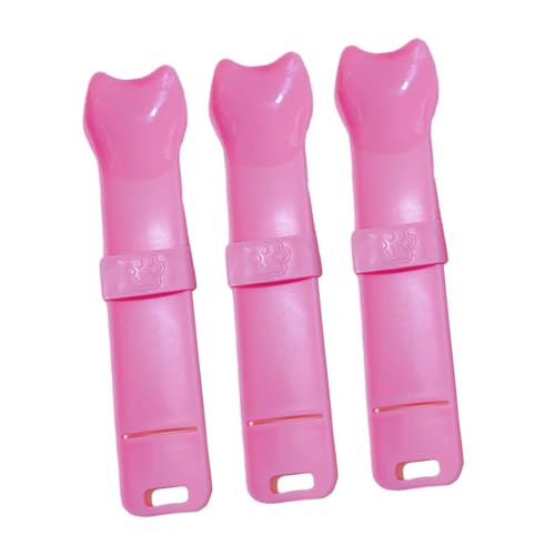 Baoblaze 3X Katzenleckerli-Spender Katzenstreifen-Snack-Quetscher Multifunktionaler, leichter, tragbarer Katzenstreifen-Quetschlöffel für Snack-Püree, ROSA von Baoblaze