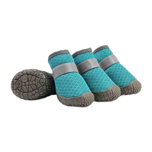 Baoblaze 4-teiliges Hundestiefel-Set, wasserdichte Hundeschuhe, leicht an- und auszuziehen, weiche Winterbekleidung, Zubehör für Spaziergänge auf heißen, 1 von Baoblaze