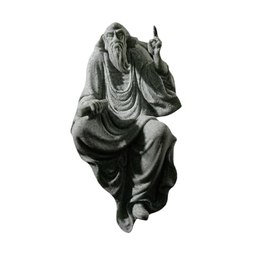 Baoblaze Antike chinesische Figur Statue Ornament dekorative Aquarium Handwerk Feng Shui Terrarium Skulptur Dekoration Hintergrund Dekor, Laozi-Fragen von Baoblaze