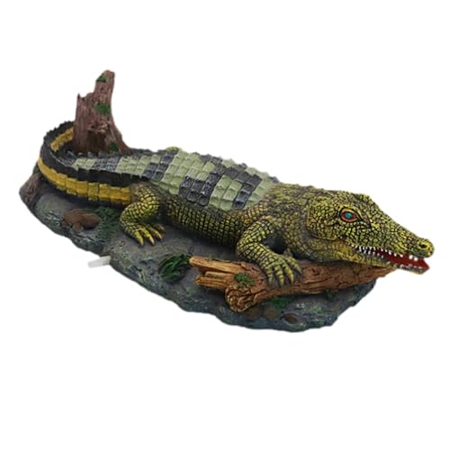 Baoblaze Aquarium Krokodil Luft Stein Ornament Krokodil Statue Niedliche Multifunktions Aquarium Bubbler Dekoration für Aquarium Wohnung von Baoblaze