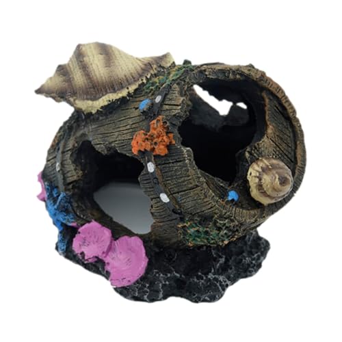 Baoblaze Aquarium Landschaft Dekoration Rock Höhle Haus Harz Versteck Figur Teich Fische Barrel Dekor Ornament von Baoblaze