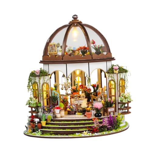 Baoblaze DIY Miniatur-Puppenhaus mit eingebautem Licht, handgefertigtes Spielzeug, Handarbeit, Miniatur-Gartenhaus-Bausatz, Mini-Hausbausätze für Freunde, Englischunterricht von Baoblaze