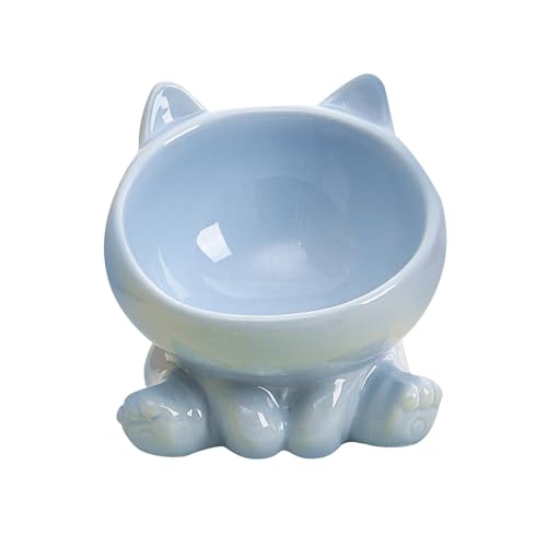 Baoblaze Erhöhter Katzenfutternapf aus, Futterbehälter, leicht zu waschen, Glatte Oberfläche, Katzen-Snacknapf für kleine Hunde und Katzen, Blau von Baoblaze