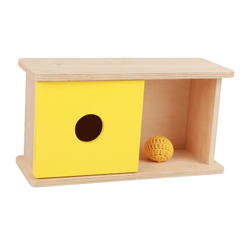 Baoblaze Form-Matching-Box Montessori Imbucare Box Frühes Lernen Koordinationsobjekt Permanente Box Holz-Matching-Box für Kinder, Gelber Ball von Baoblaze