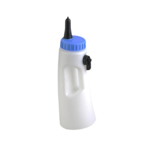 Baoblaze Fütterung Milchflasche Milchflasche 2 l großer Kapazität mit Griff 2,11 Ml und Nippel Einstellbarer Milchströmung für Kälber Kuh, Blaue Kappe von Baoblaze