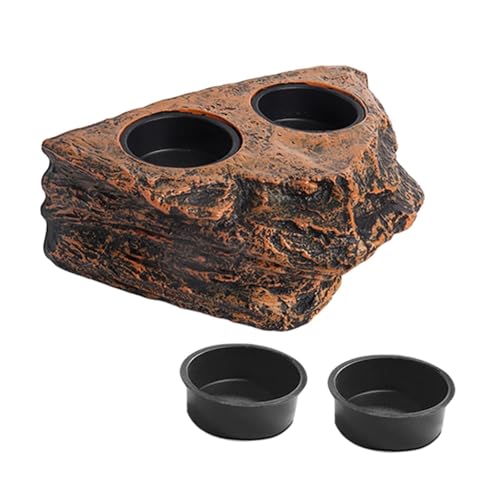 Baoblaze Futtertablett-Plattform für Reptilien, Felsimitat-Design, vielseitige Futter- und Wasserschale, Gecko-Leiste für Laubfrösche, Schildkröten, Zubehör, Doppelsteckplätze Baoblaze Futtertablett-Plattform für Reptilien, Felsimitat-Design, vielseitige Futter- und Wasserschale, Gecko-Leiste für Laubfrösche, Schildkröten, Zubehör, Doppelsteckplätze von Baoblaze