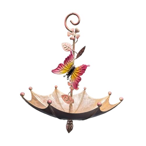 Baoblaze Hängende Vogelfutterläder Schirme Station Station Gardentrakting Vögel Eisensamenfänger Tablett Plattform Feeder für Outdoor Decor, Schmetterlingsmuster Baoblaze Hängende Vogelfutterläder Schirme Station Station Gardentrakting Vögel Eisensamenfänger Tablett Plattform Feeder für Outdoor Decor, Schmetterlingsmuster von Baoblaze