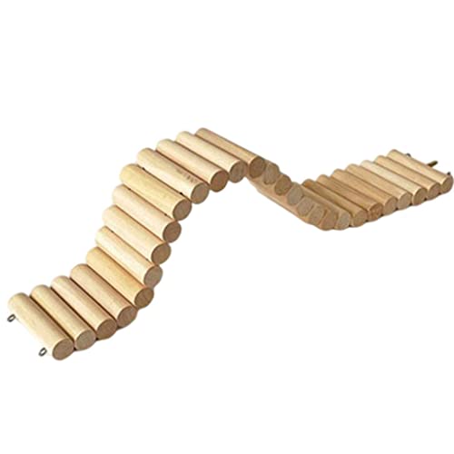 Baoblaze Hamster Hängebrücke Holzleiter und Hängebrücke Hamster Maus Ratte Nagetiere Spielzeug Perfekte Kauartikel für Meerschweinchen Kleintier-Kauspielzeug, 7,5x50cm von Baoblaze