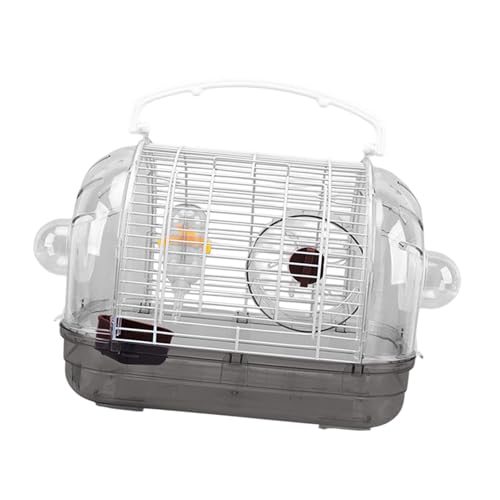 Baoblaze Hamster Transportkäfig mit Zubehör Und Laufrad für Kleintiere, Braun von Baoblaze