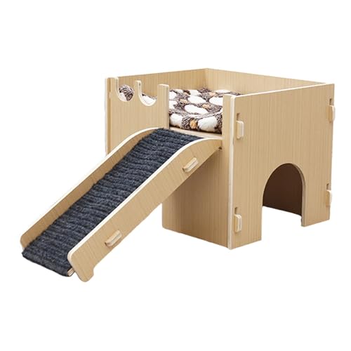 Baoblaze Hamsterhaus aus Holz, Versteck für Meerschweinchen, Schlafnest für Haustiere, Spielhütte für kleine Haustiere, Lebensraumdekor für Meerschweinchen und von Baoblaze