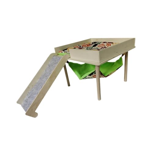 Baoblaze Hamsterversteck mit Treppe, Haustierspielzeug aus Holz, praktische Hängematte mit Plattform für Kaninchen, Chinchillas, Eichhörnchen, Kleintiere zum von Baoblaze