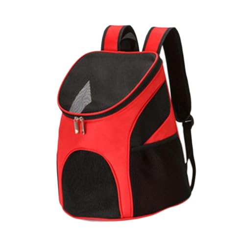 Baoblaze Haustier Rucksack Carrier Pet Carrier Bag Cat Carriertasche tragbar mit Maschenlüftung für Kätzchen Wanderung Reisen im Freien, Rot von Baoblaze