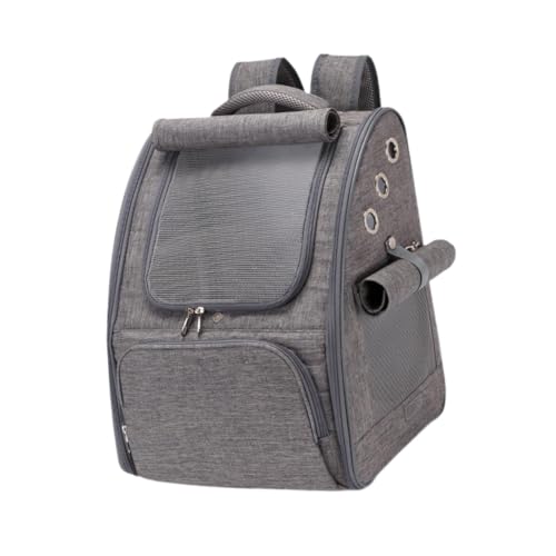 Baoblaze Haustier-Tragerucksack, Hunderucksack, Trendiger Rucksack, Kätzchen, Welpen, Reisetasche, Ausgehen, Katzenrucksack zum Angeln, Camping, Outdoor, GRAU von Baoblaze