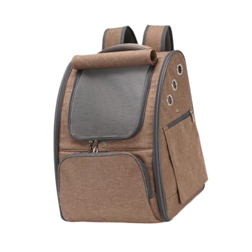 Baoblaze Haustier-Tragerucksack, Hunderucksack, Trendiger Rucksack, Kätzchen, Welpen, Reisetasche, Ausgehen, Katzenrucksack zum Angeln, Camping, Outdoor, Khaki von Baoblaze