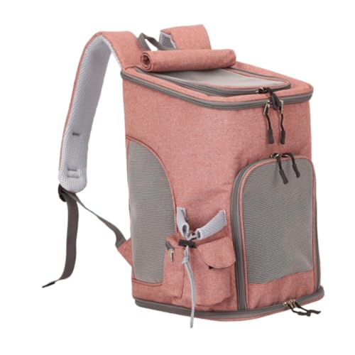 Baoblaze Haustier-Tragetasche, Hunderucksack mit verstellbarem Riemen, weiche, tragbare Katzentasche, Tragetasche für Camping, Wandern, kleine Katzen und Hunde, Pink Rot von Baoblaze