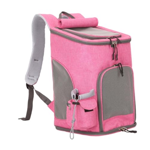 Baoblaze Haustier-Tragetasche, Hunderucksack mit verstellbarem Riemen, weiche, tragbare Katzentasche, Tragetasche für Camping, Wandern, kleine Katzen und Hunde, Rosa von Baoblaze