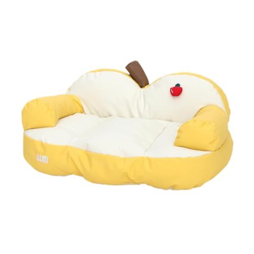 Baoblaze Haustiercouchbett, Katzensofa, süßes Haustierzubehör, bequem für Katzen und kleine Hunde, weiches, kratzfestes Katzenbett, Hundekissenbett, GELB von Baoblaze