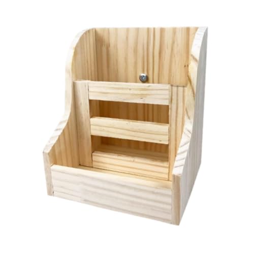 Baoblaze Heufutterständer, Futterhalter für Kleintiere, Käfigzubehör aus Holz, Grasspender aus Holz, Meerschweinchen-Heufutterständer für Käfighasen, 2 in 1 von Baoblaze