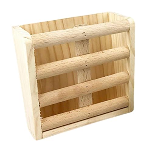 Baoblaze Heufutterständer, Futterhalter für Kleintiere, Käfigzubehör aus Holz, Grasspender aus Holz, Meerschweinchen-Heufutterständer für Käfighasen, Grashalter von Baoblaze