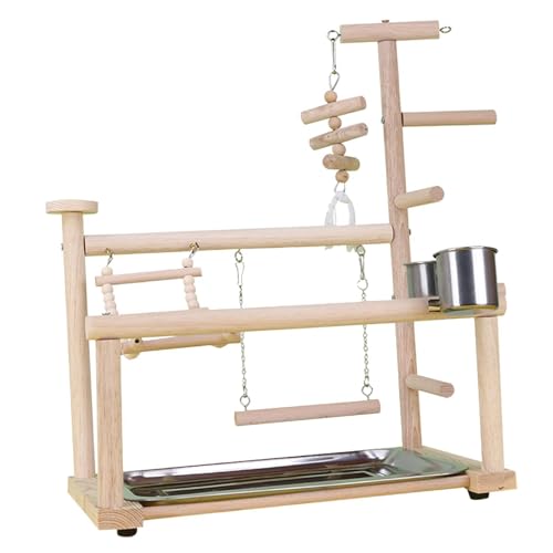 Baoblaze Holz Papagei Vogel Spielplatz Vogel Spielzeug liefert Vogel Training Stand Haustier Papagei Spielständer Sittich Papagei Conures Lovebird von Baoblaze