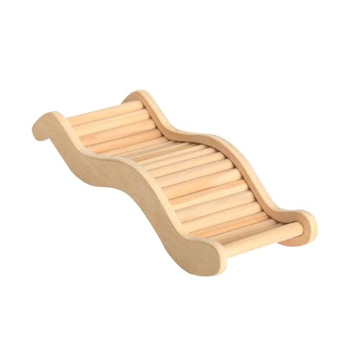 Baoblaze Holzbrücke, Hamster-Kletterleiter, tragbarer Käfig, Zubehör, Versteck, Spieltier, Treppe, Spielzeug, Vögel, kleine Tiere, 9.5cmx24cm von Baoblaze