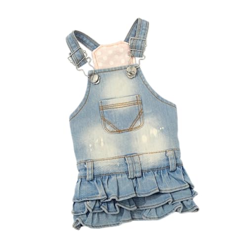 Baoblaze Hund Denim Kleid Cowboy Kostüm Katzen Kleidung für kleine Mädchen Hunde Hunde Kleidung Welpe Gesamtkleid für Haustiere Partys Haustier Geburtstag, M von Baoblaze