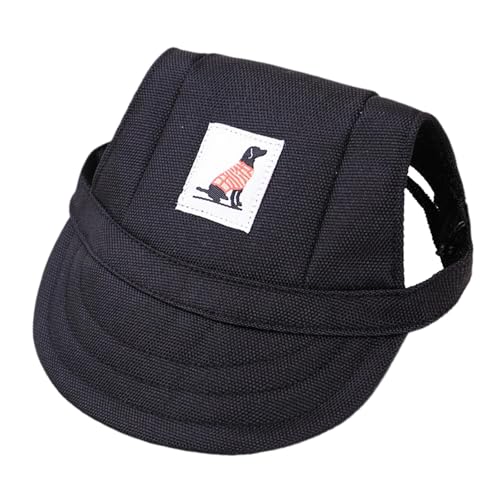 Baoblaze Hunde-Baseballkappe, Teddymütze, modische Sommermütze, Schirmmütze für Haustiere, Kopfbedeckung für kleine Hunde, Welpen, Reisen und Partys, Black M von Baoblaze