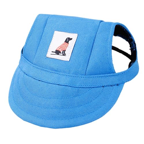 Baoblaze Hunde-Baseballkappe, Teddymütze, modische Sommermütze, Schirmmütze für Haustiere, Kopfbedeckung für kleine Hunde, Welpen, Reisen und Partys, Blue M von Baoblaze