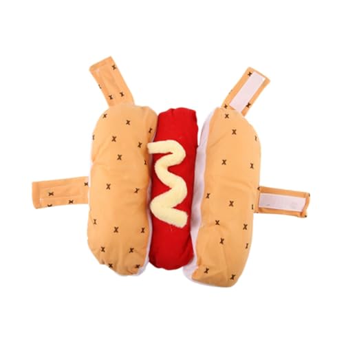 Baoblaze Hunde-Hotdog-Kostüm, Haustierbekleidung, Party-Dekoration, Bequeme Hamburger-Cosplay-Bekleidung für den Urlaub, L von Baoblaze