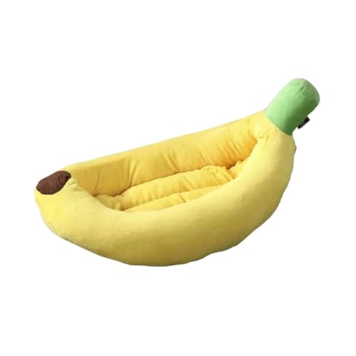 Baoblaze Hunde-Nestbett, Haustierbett, Bananenform, Plüsch, für alle Jahreszeiten, 47 x 28 x 13 cm, atmungsaktiv, bequem, maschinenwaschbar, Hundecouch, von Baoblaze